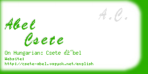 abel csete business card